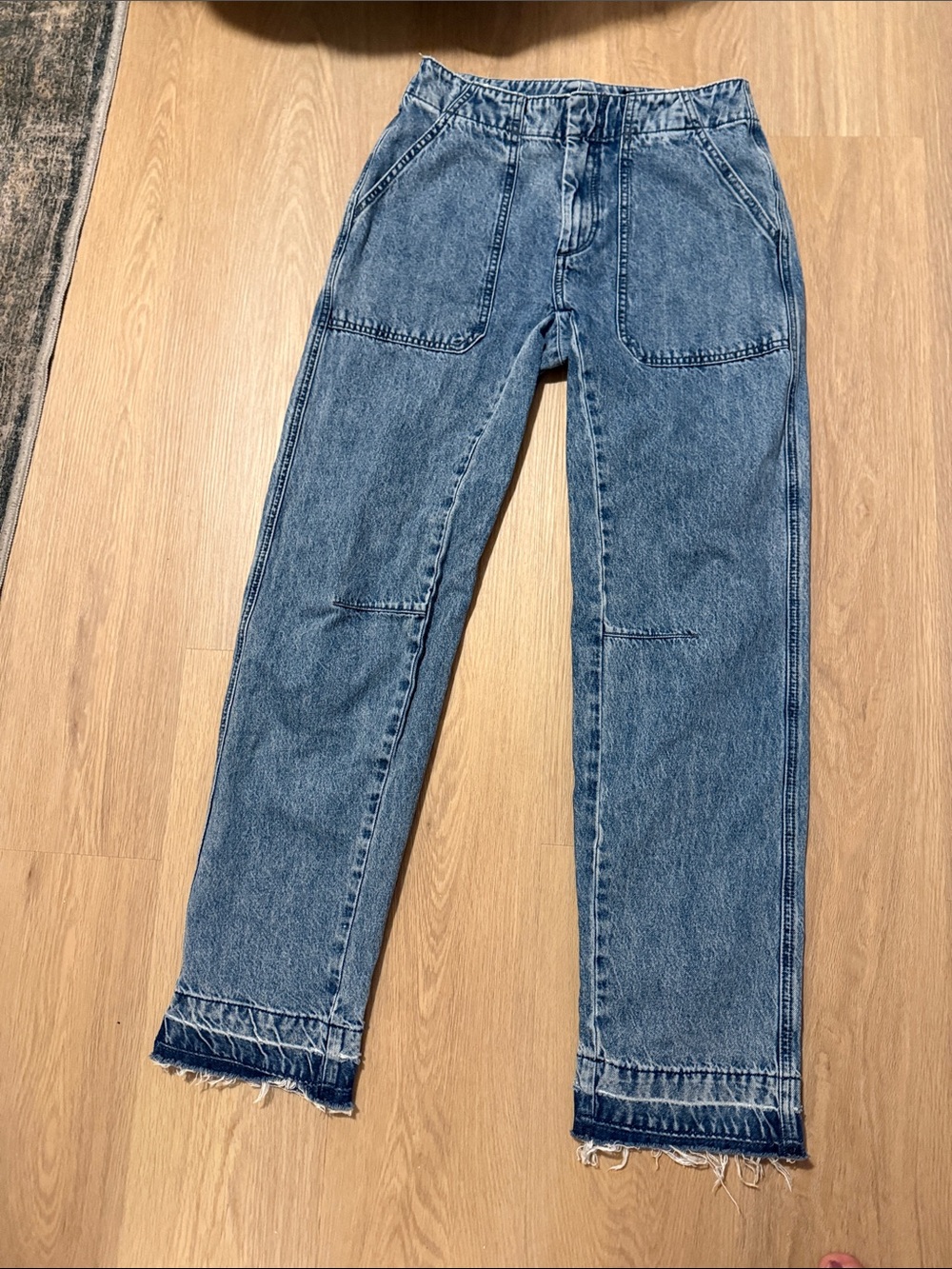 Rag & Bone relaxed barrel jeans with raw hem